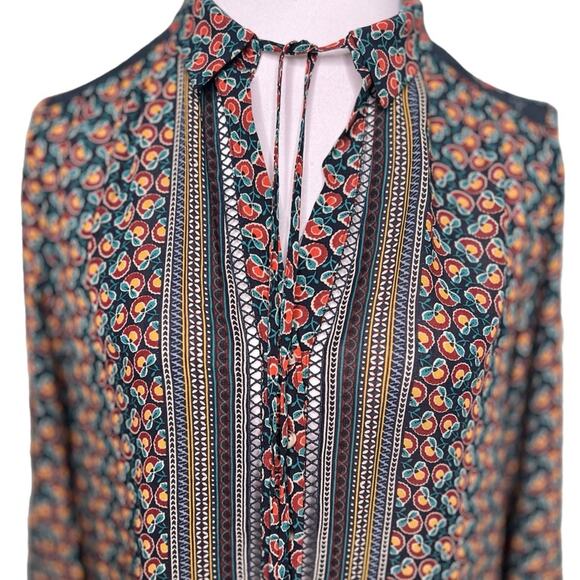 Anthropologie Maeve Janie Flounced Peasant Button Front Blouse Size 4 - Picture 4 of 11
